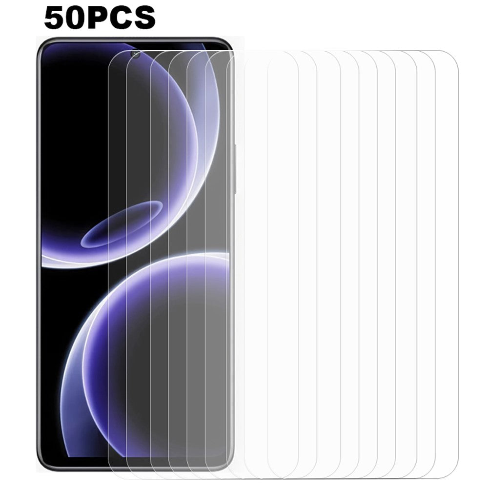 50Pcs For Honor X40 GT Racing Shockproof Tempered Glass Phone Screen Protector Film (No Package, with Wipes Set, Dust-absorber, Guide Sticker)