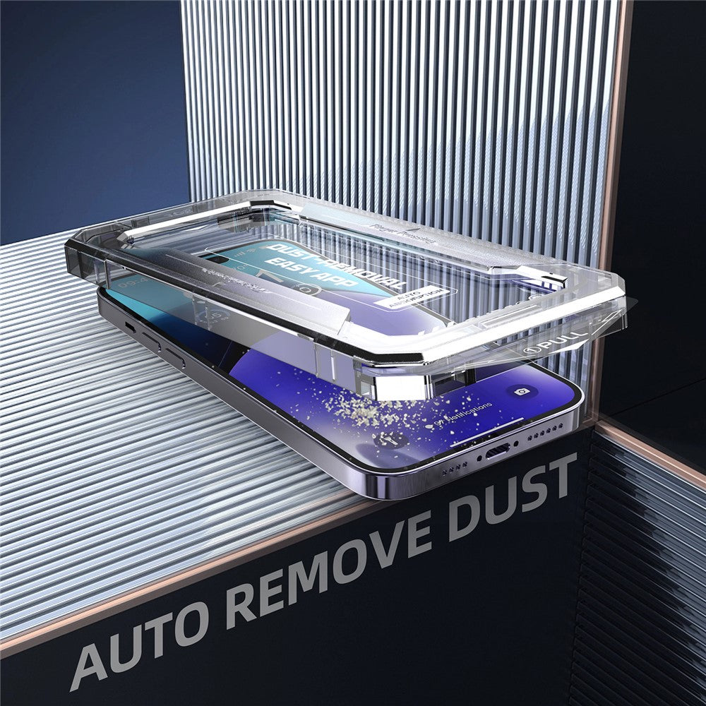 For iPhone 15 Pro Max Dust-free Installation Tempered Glass Film Silk Printing HD Clear Full Screen Protector