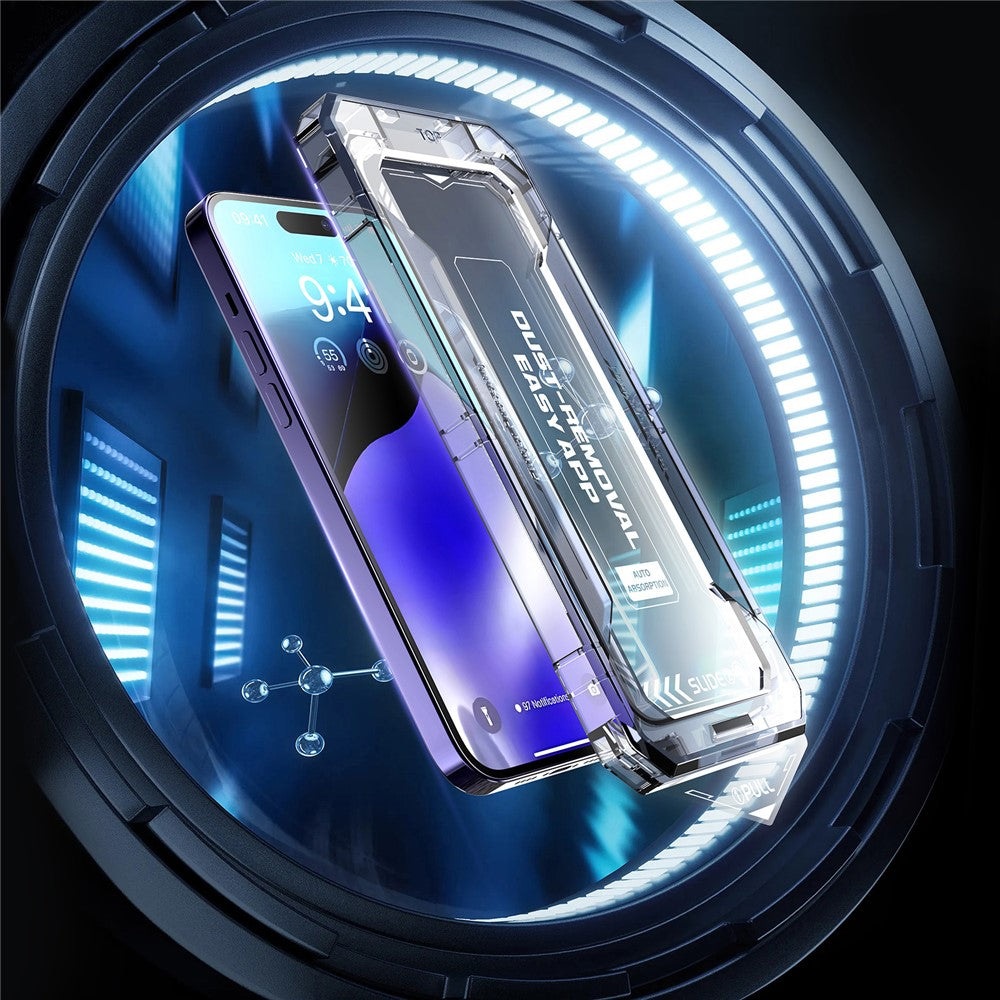 For iPhone 15 Pro Max Dust-free Installation Tempered Glass Film Silk Printing HD Clear Full Screen Protector