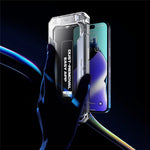 For iPhone 15 Pro Max Dust-free Installation Tempered Glass Film Silk Printing HD Clear Full Screen Protector