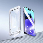 For iPhone 15 Pro Max Dust-free Installation Tempered Glass Film Silk Printing HD Clear Full Screen Protector
