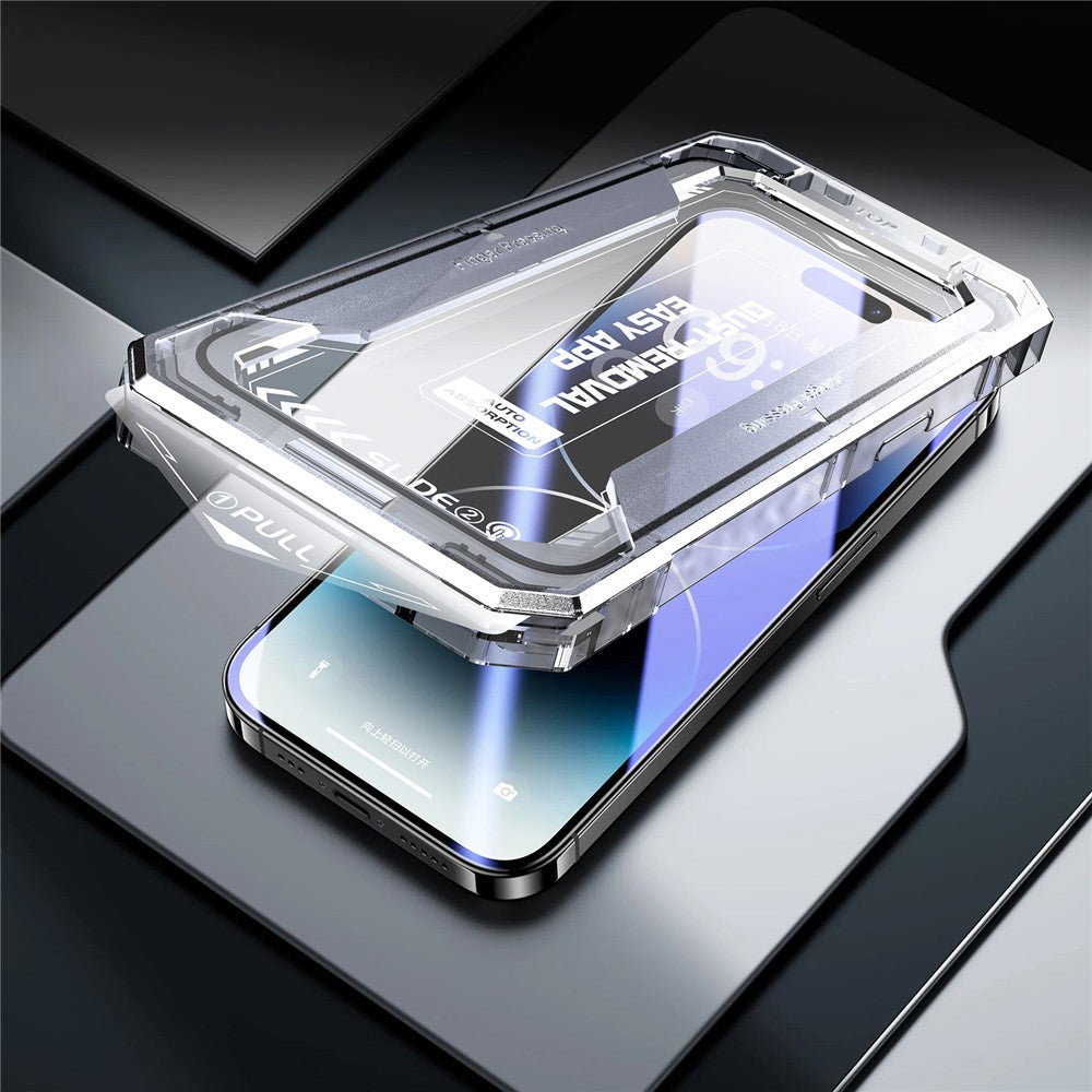 For iPhone 15 Pro Max Dust-free Installation Tempered Glass Film Silk Printing HD Clear Full Screen Protector