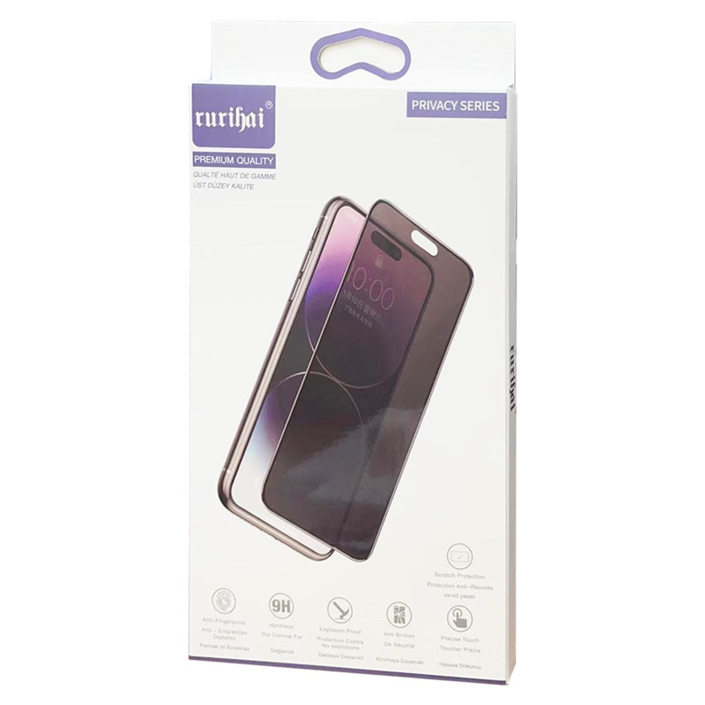 RURIHAI For iPhone 15 Plus Privacy Screen Protector AGC Glass Dust-Proof Easy Installation Film