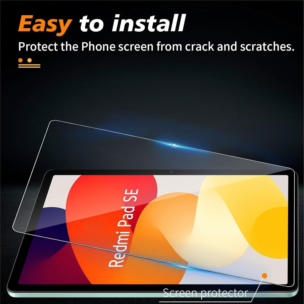 For Xiaomi Redmi Pad SE Screen Protector HD Clear Arc Edge Tempered Glass Tablet Screen Film