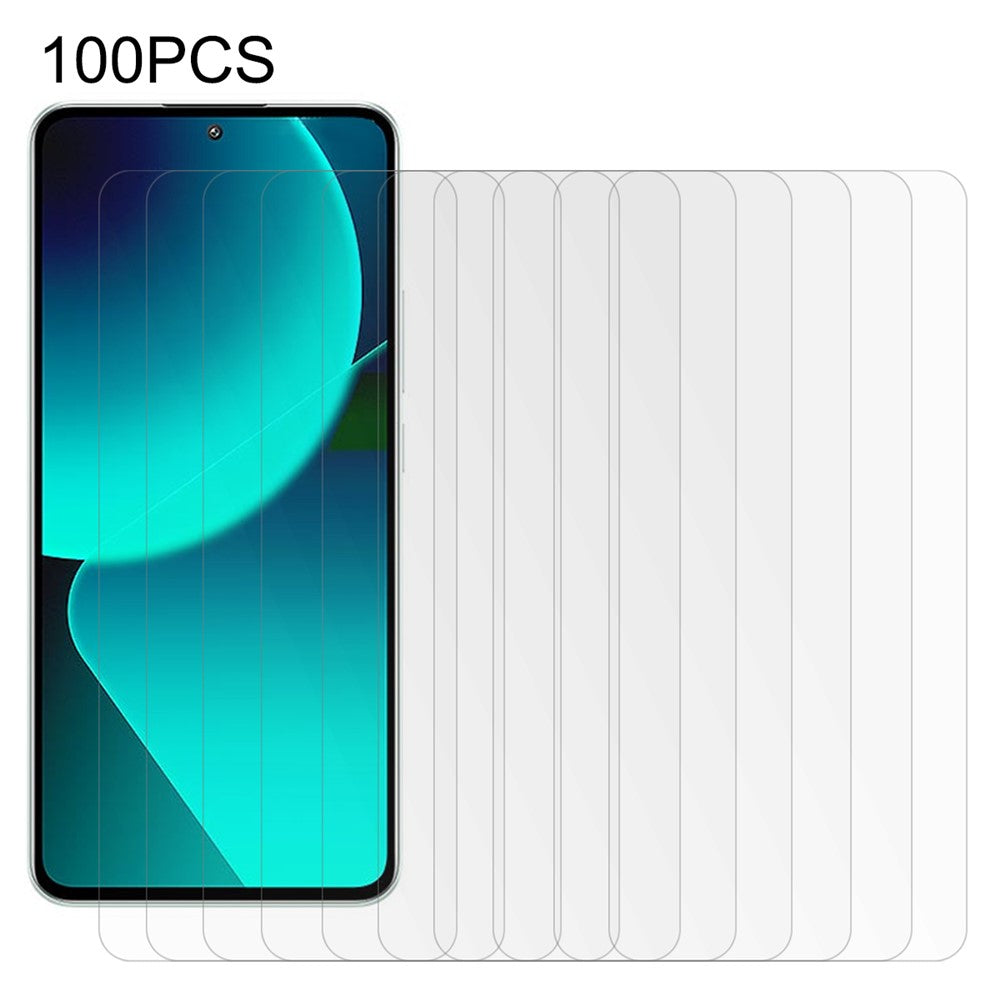 100Pcs for Xiaomi 13T / 13T Pro Tempered Glass Screen Protector High Definition Screen Film (No Package, with Wipes Set, Dust-absorber, Guide Sticker)