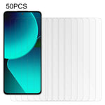 50 st. för Xiaomi 13T / 13T Pro skärmskydd ultraklart mobil härdat glasfilm (ingen förpackning, med våtservetter, dammuppsamlare, guideklistermärke)