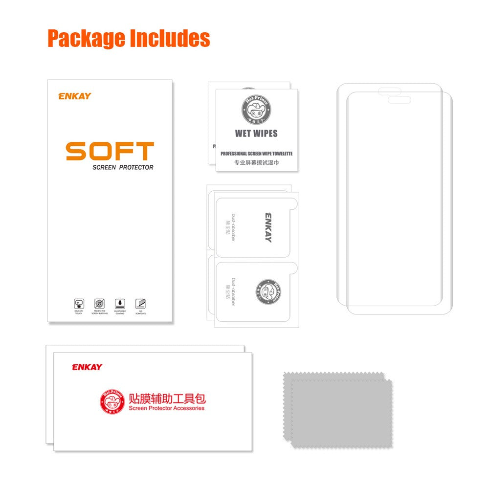 ENKAY HAT PRINCE 2Pcs  /  Pack For Huawei Mate 60 Pro / 60 Pro+ 3D Hot Bending Curved Screen Protector Anti-scratch HD Clear PET Film