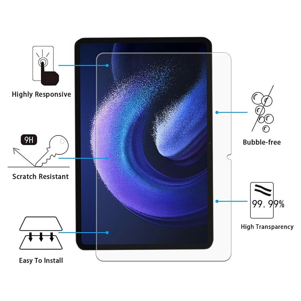 2Pcs For Xiaomi Pad 6 / Pad 6 Pro 2.5D Tablet Screen Protector Ultra Clear Tempered Glass Film