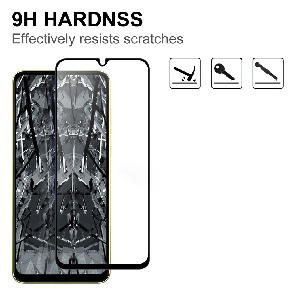 For Samsung Galaxy A05 4G AGC Tempered Glass with Black Edge Full Glue Full Coverage Screen Protector