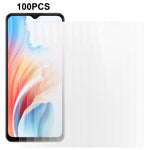 100Pcs For Oppo A2m 5G / A18 4G / A38 4G Screen Guard Film HD Clear Tempered Glass Screen Protector (No Package, with Wipes Set, Dust-absorber, Guide Sticker)