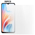 50Pcs For Oppo A2m 5G / A18 4G / A38 4G Dustproof Tempered Glass Screen Protector Protective Film (No Package, with Wipes Set, Dust-absorber, Guide Sticker)