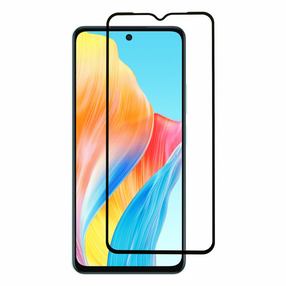 For Oppo A58 4G Full Screen Protector Silk Printing Full Glue 20D Tempered Glass Film