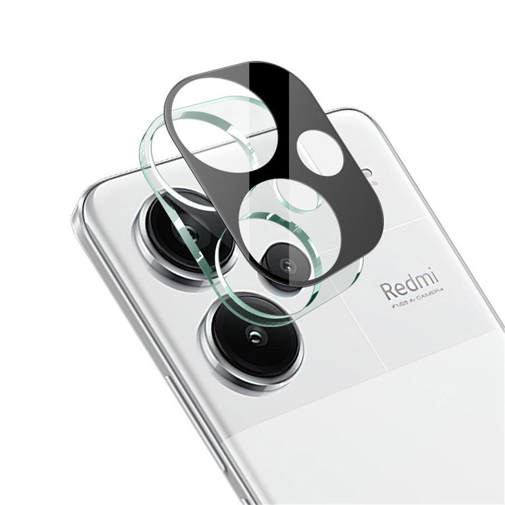 IMAK For Xiaomi Redmi Note 13 Pro+ 5G Camera Lens Film Ultra Clear Tempered Glass Lens Protector+Acrylic Lens Cap (Black Version)