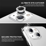 ENKAY HAT PRINCE 1 Set For iPhone 15 / 15 Plus Camera Lens Protector AR HD Clear Rhinestone Rear Lens Film