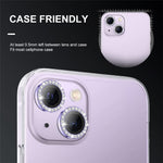 ENKAY HAT PRINCE 1 Set For iPhone 15 / 15 Plus Camera Lens Protector AR HD Clear Rhinestone Rear Lens Film