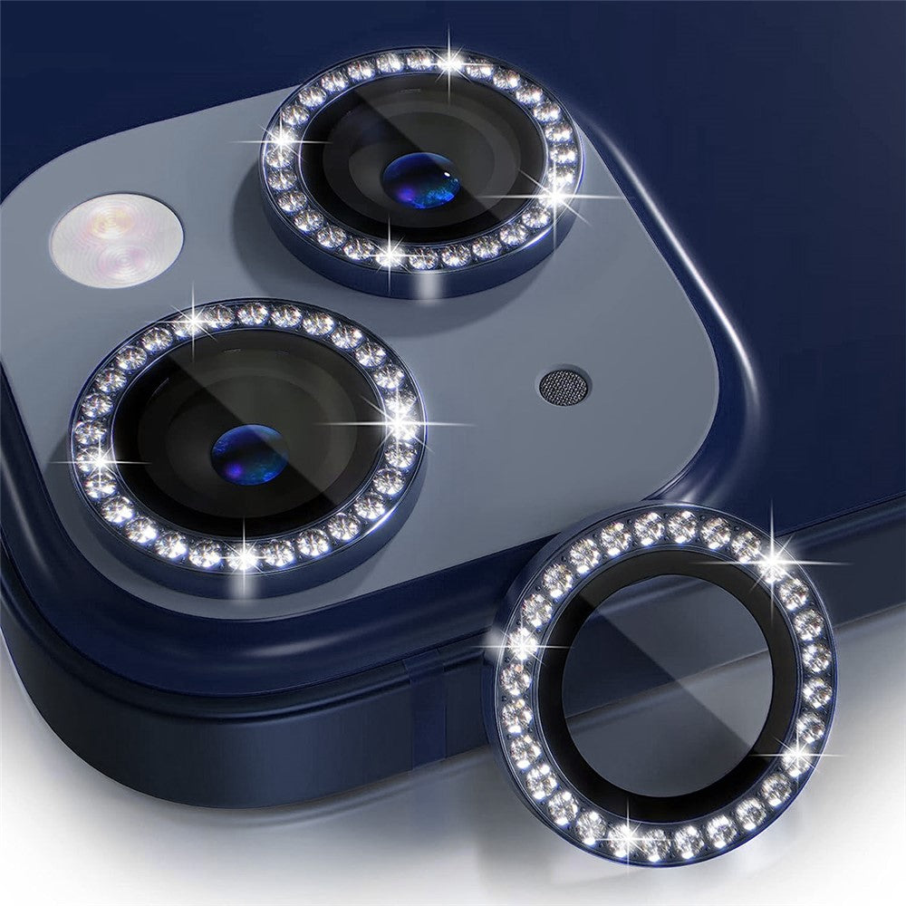 ENKAY HAT PRINCE 1 Set For iPhone 15 / 15 Plus Camera Lens Protector AR HD Clear Rhinestone Rear Lens Film