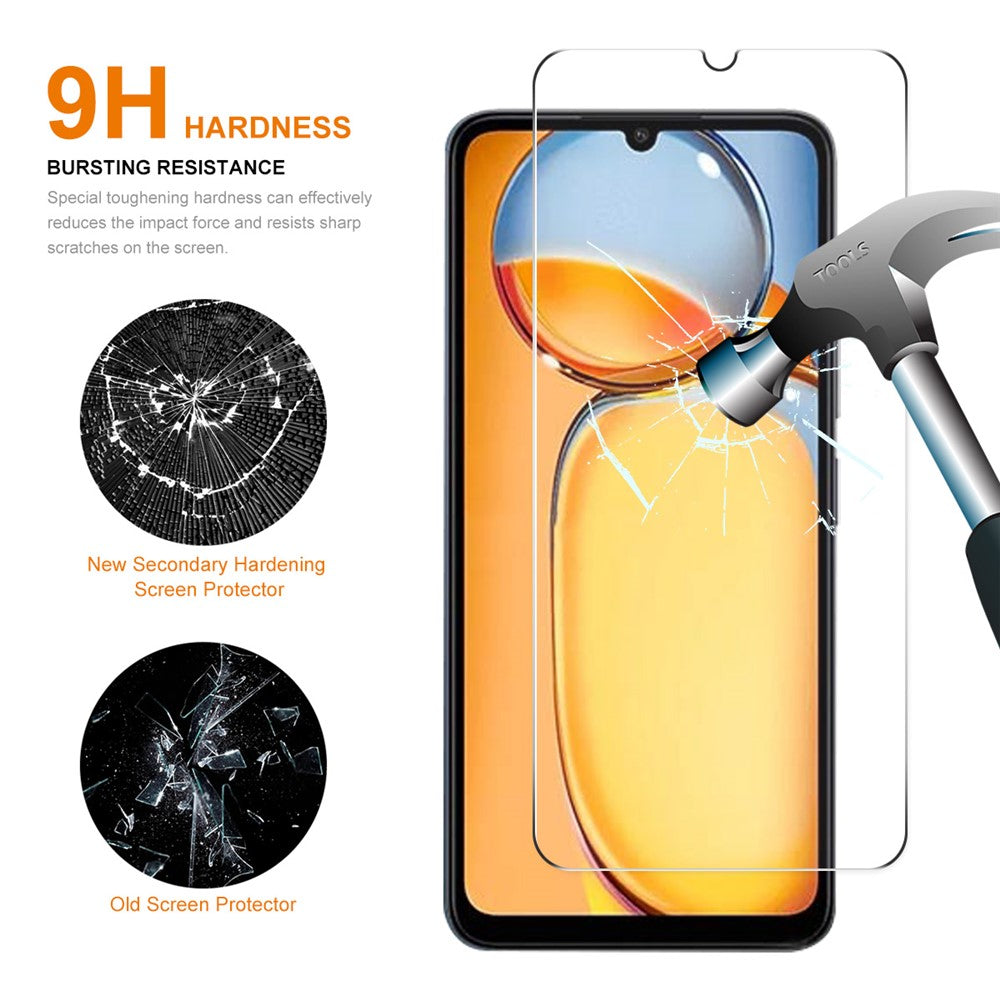 ENKAY HAT PRINCE 10Pcs For Xiaomi Redmi 13C 4G / Poco C65 4G Clear Screen Protector 0.26mm 9H 2.5D High Aluminium-silicon Glass Film