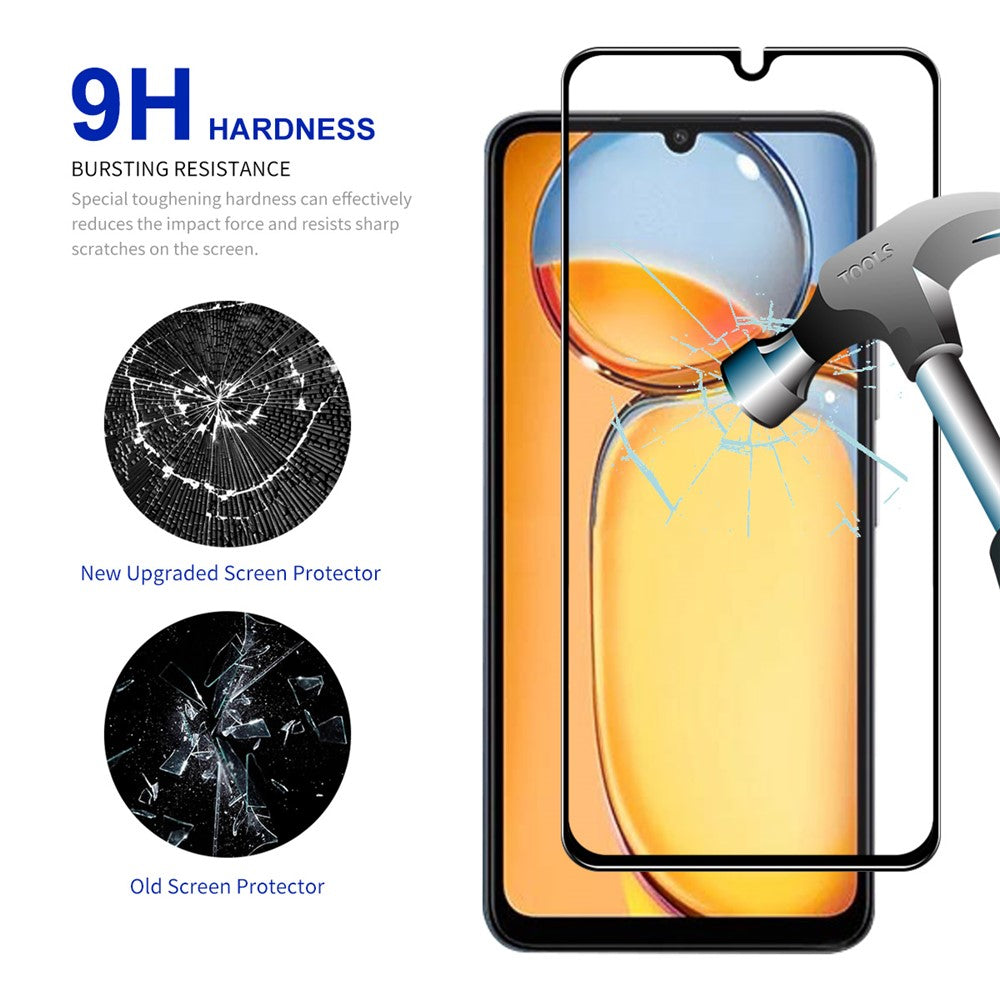 ENKAY HAT PRINCE 2Pcs for Xiaomi Redmi 13C 4G / Poco C65 4G Silk Printing Screen Protector 0.26mm 9H 2.5D Ultra Clear Film