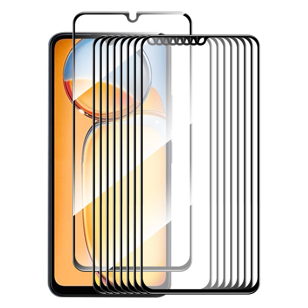 ENKAY HAT PRINCE 10Pcs for Xiaomi Redmi 13C 4G / Poco C65 4G Anti-explosion Full Screen Protector Silk Printing Full Glue Film