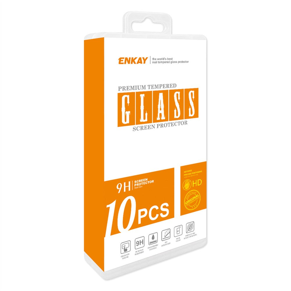 ENKAY HAT PRINCE 10Pcs for Xiaomi Redmi 13C 4G / Poco C65 4G Anti-explosion Full Screen Protector Silk Printing Full Glue Film