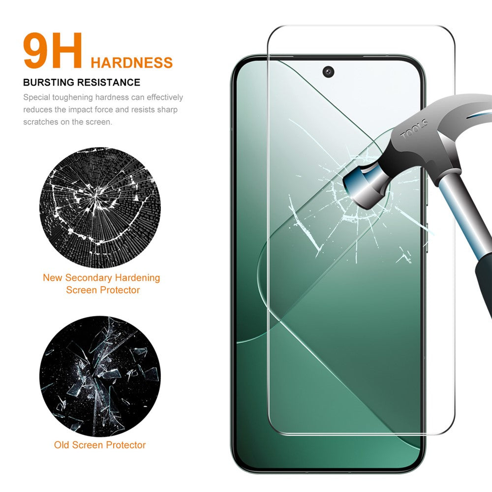 ENKAY HAT PRINCE 5Pcs for Xiaomi 14 Screen Protector High Aluminium-silicon Glass 0.26mm 2.5D Clear Film