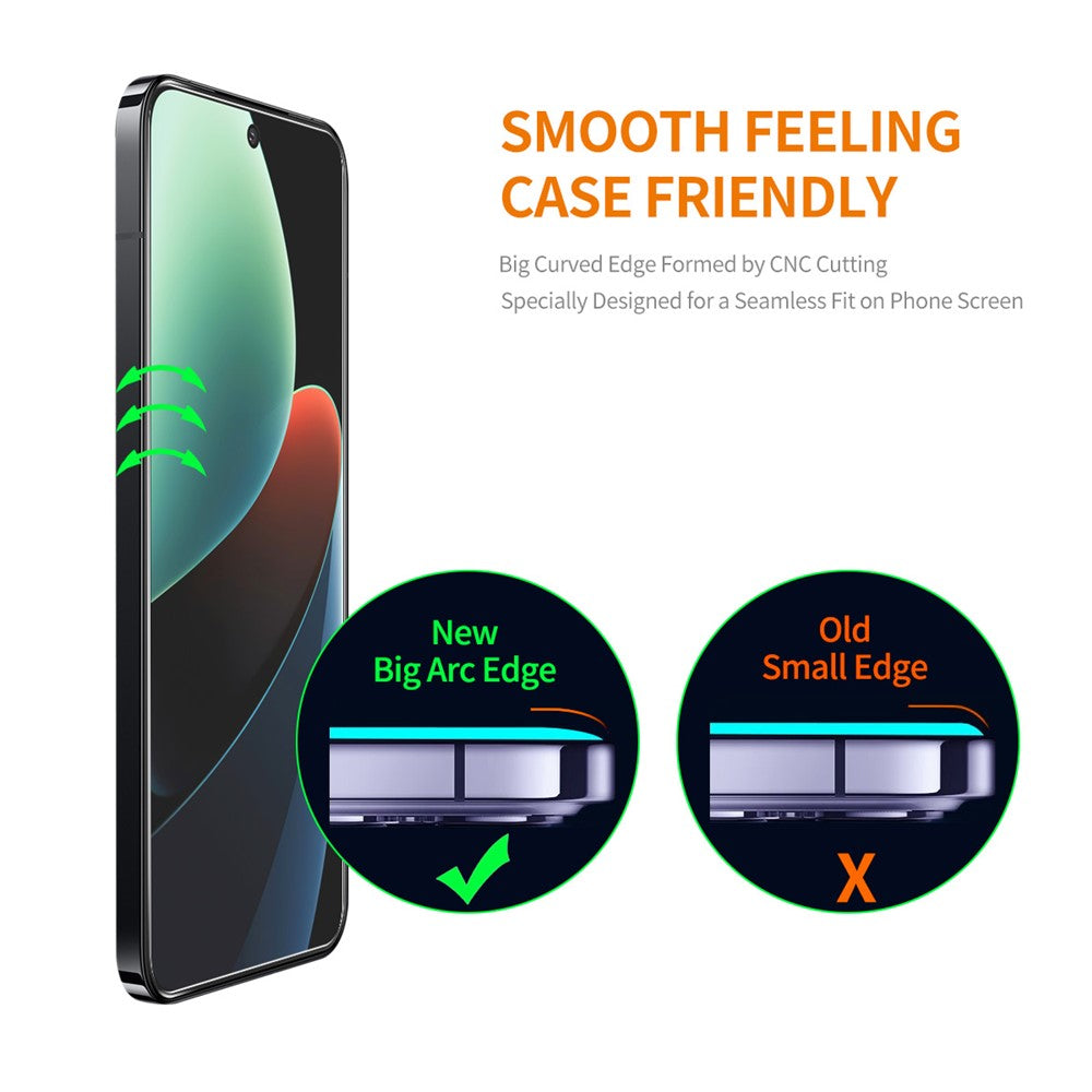 ENKAY HAT PRINCE 5Pcs for Xiaomi 14 Screen Protector High Aluminium-silicon Glass 0.26mm 2.5D Clear Film
