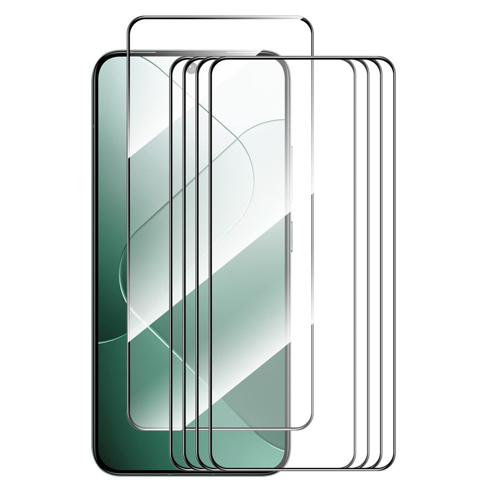 ENKAY HAT PRINCE 5Pcs for Xiaomi 14 Full Glue Screen Protector HD Clear High Aluminium-silicon Glass Film