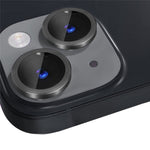 NORTHJO 1 Set For iPhone 15 / 15 Plus Tempered Glass Camera Lens Protector with CD Vein Metal Ring