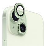 NORTHJO 1 Set For iPhone 15 / 15 Plus Tempered Glass Camera Lens Protector with CD Vein Metal Ring