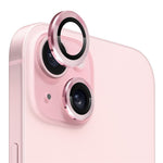 NORTHJO 1 Set For iPhone 15 / 15 Plus Tempered Glass Camera Lens Protector with CD Vein Metal Ring