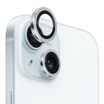 NORTHJO 1 Set For iPhone 15 / 15 Plus Tempered Glass Camera Lens Protector with CD Vein Metal Ring