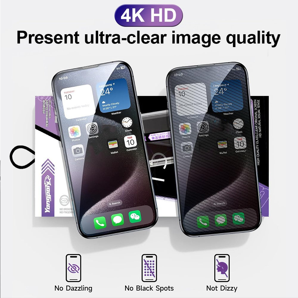 YONGPOLY For iPhone 11 Pro Max / XS Max Screen Protector Anti Spy Tempered Glass Film with Auto Alignment Kit