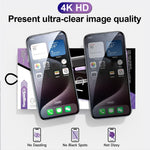 YONGPOLY Til iPhone 15 Pro Max Hærdet Glasfilm Automatisk Støvfjernelse 25-graders Privatlivsskærmbeskytter