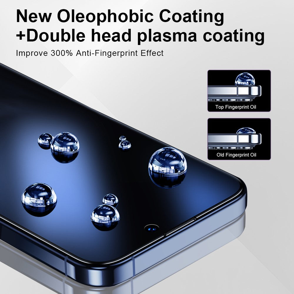 YONGPOLY For iPhone 13 / 13 Pro / 14 Tempered Glass Screen Protector Ultra Clear Film with Dust-Proof Net