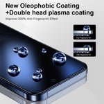YONGPOLY For iPhone 12 / 12 Pro Screen Protector Silk Printing Full Cover Film with Dust-Proof Net
