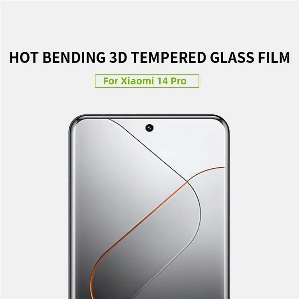 PINWUYO För Xiaomi 14 Pro 3D Hot Bending Skärmskydd Full Glue Anti-Explosion Härdat Glas Film