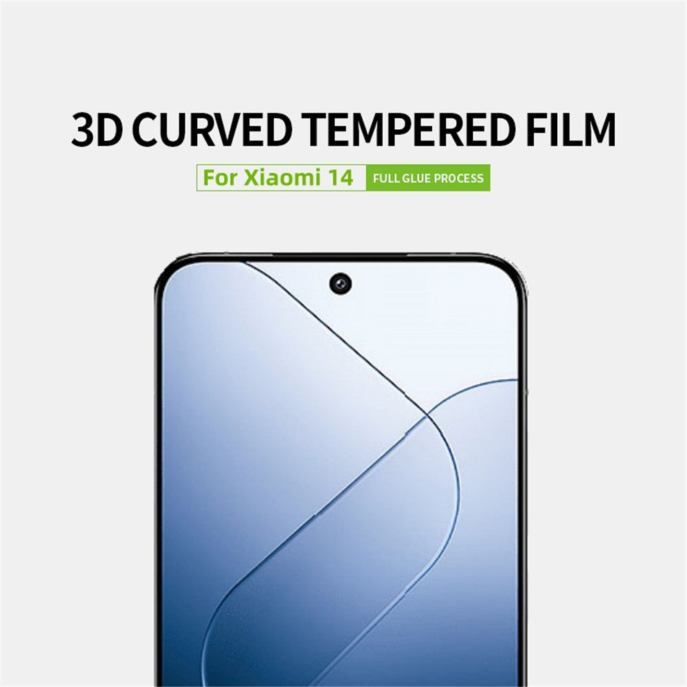 PINWUYO JK 3D Curved Tempered Glass Film-2 for Xiaomi 14 Full Glue Explosion-proof Screen Protector