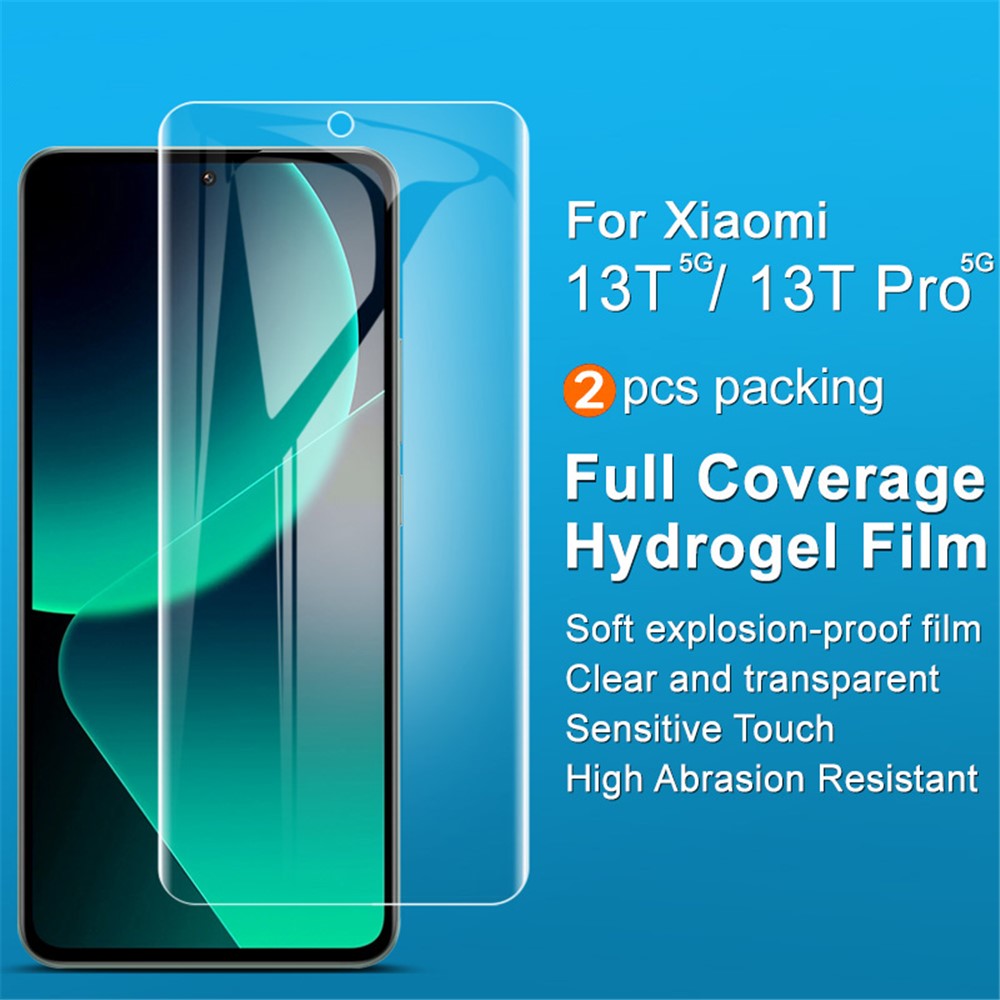 IMAK 2Pcs  /  Set Hydrogel Film III for Xiaomi 13T / 13T Pro Anti-scratch Screen Protector TPU Phone Screen Film