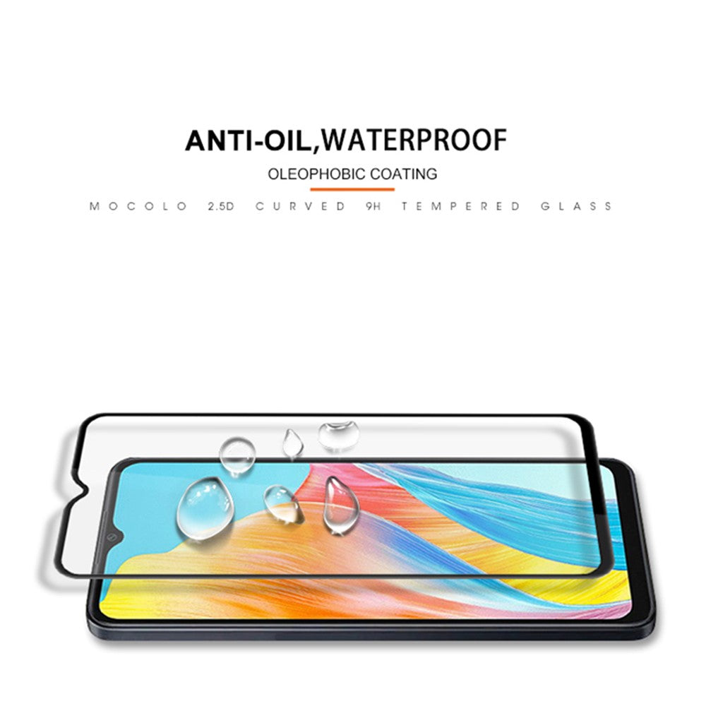 MOCOLO For Oppo A18 4G Tempered Glass Film Full Glue Silk Printing Full Screen Protector