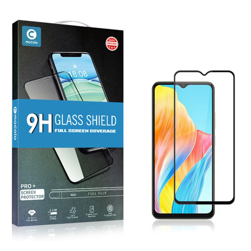 MOCOLO For Oppo A18 4G Tempered Glass Film Full Glue Silk Printing Full Screen Protector