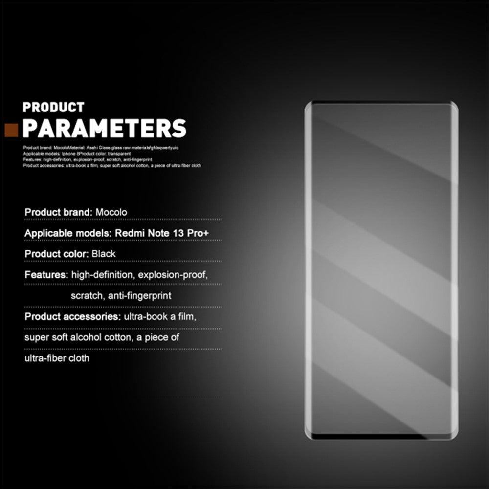 MOCOLO For Xiaomi Redmi Note 13 Pro+ 5G Full Screen Protector Full Glue Tempered Glass Film