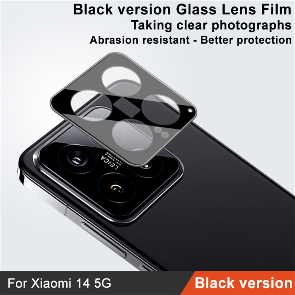 IMAK För Xiaomi 14 Härdat Glas mobil Bakre Linsfilm Kamera Linsskydd (Svart Version)