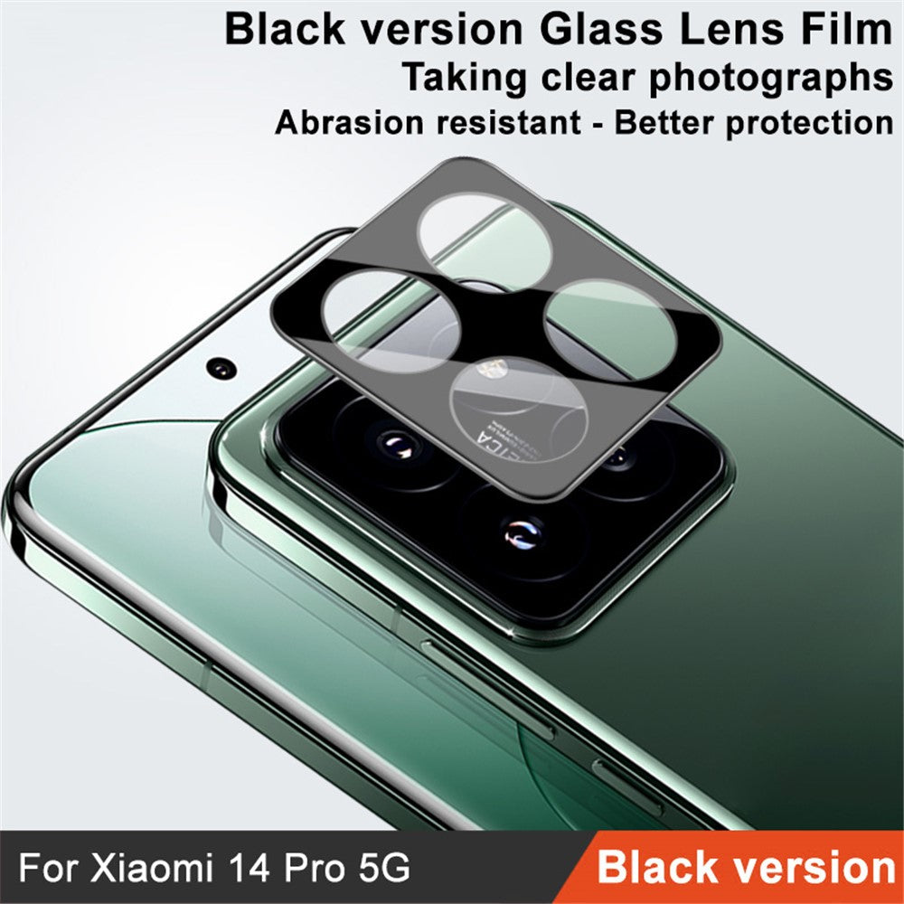 IMAK For Xiaomi 14 Pro Camera Lens Protector Tempered Glass Rear Lens Film (Black Version)