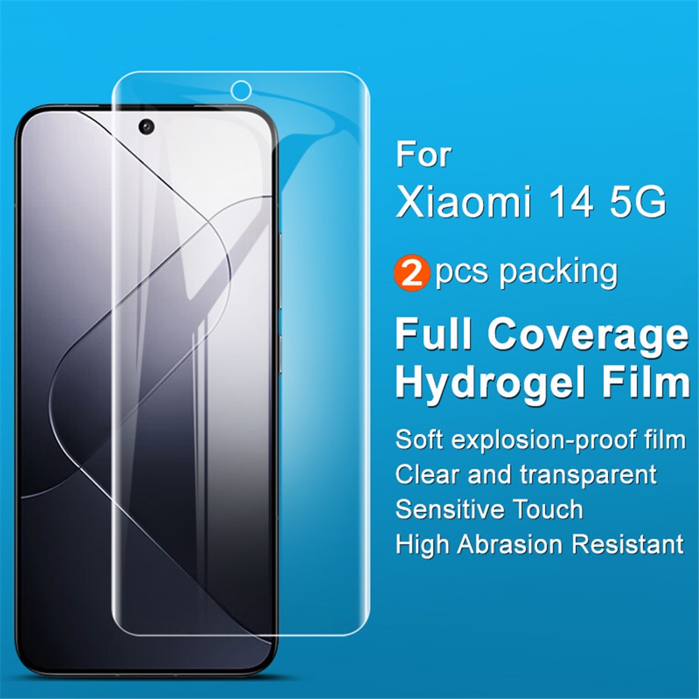 IMAK 2Pcs  /  Set Hydrogel Film III for Xiaomi 14 Anti-scratch Screen Protector TPU Phone Screen Film
