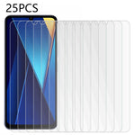 25 st för Xiaomi Redmi 13C 4G / 5G / 13R 5G / Poco M6 5G / Poco C65 4G härdat glasskärmskydd med hög transparens (ingen förpackning, med våtservetter, dammuppsamlare, guideklistermärke)