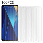 100 st för Xiaomi Redmi 13C 4G / 5G / 13R 5G / Poco M6 5G / Poco C65 4G skärmskydd reptåligt härdat glas ultraklar film (ingen förpackning, med våtservetter, dammuppsamlare, guideklistermärke)