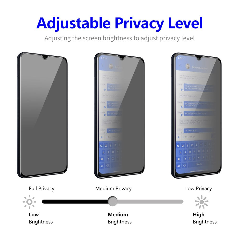 ENKAY HAT PRINCE För Samsung Galaxy A24 4G (162,1 x 77,6 x 8,3 mm) Anti-spion Helklämt Skärmskydd Explosionssäker Film