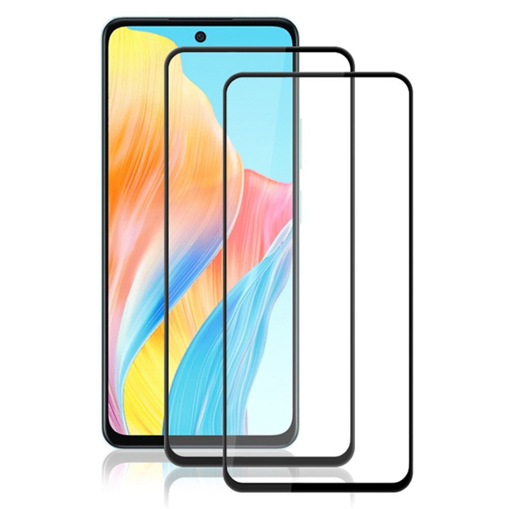 AMORUS 2 st för Oppo A58 4G härdat glasfilm silkestryck anti-fingeravtryck skärmskydd