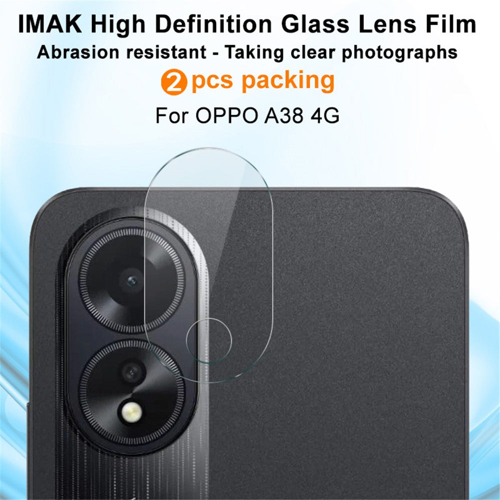 IMAK 2Pcs  /  Set For Oppo A38 4G Anti-Scratch HD Clear Phone Rear Lens Protector Camera Lens Film