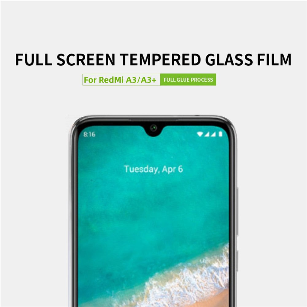 PINWUYO JK Härdat Glasfilm Serie-2 för Xiaomi Redmi A3 4G / Poco C61 4G / A3+ Full Glue HD Genomskinligt Helskärmsskydd